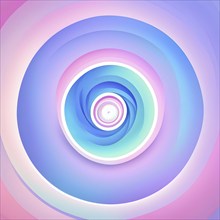 Spiral shape that slowly expands, rotates, and shifts colors in a soft gradient, invoking a