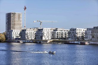 New buildings on the waterfront in Berlin's Spandau district. The new district is being built on