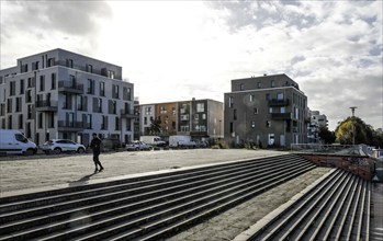 New buildings on the waterfront in Berlin's Spandau district. The new district is being built on