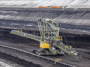 Brown coal mining operations at Welzow Süd, one of the largest operational German open cast brown