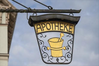 Nose sign of a pharmacy, Rottweil, Baden-Württemberg, Germany, Europe