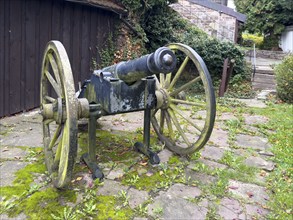 Historic field cannon, Trendelburg Castle, Trendelburg, Hesse, Germany, Europe