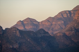 Mesa Mountains at sunset, Blyde River Canyon, canyon landscape, Panorama Route, Mpumalanga, South