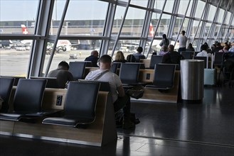 Airport gate passengers, Zurich Kloten, Switzerland, Europe