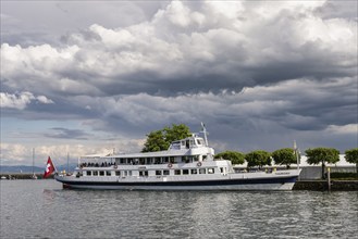 The MS Thurgau passenger ship operated by the Swiss company Lake Constance Schifffahrt in Constance