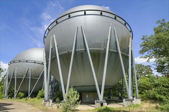 Spherical gas tank, Marienpark, Lankwitzer Straße, Mariendorf, Tempelhof-Schöneberg, Berlin,