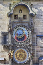 Medieval astronomical clock, The Walk of the Apostles, Prague, Bohemia, Czech Republic, Europe