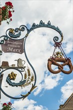 Bakery sign, Eguisheim, Plus beaux villages de France, Haut-Rhin, Alsace, Alsace, France, Europe