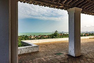 City of Olinda and in the background the city of Recife seen from the courtyard of a historic