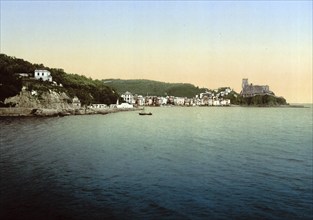 Lerici, municipality in Liguria, La Spezia, Italy, Historical, digitally restored reproduction from