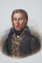 Jean Victor Marie Moreau, 1763-1813, French general in the French Revolutionary Wars. Copper