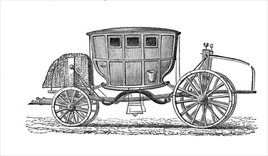 Carriage, travelling carriage from the 18th century, illustration from 1880, historical, digital