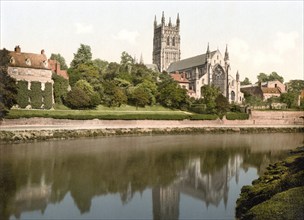 Cathedral, South East, Worcester, England / Cathedral, S. E., England, Historical, digitally