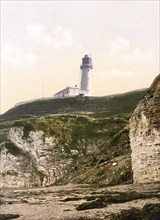 Der lighthouse von Flamborough Head, Yorkshire, England / the Flamborough Head Lighthouse, England,