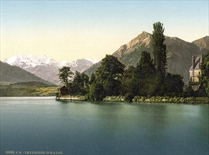 Thun, Shadau, Bernese Oberland, Switzerland, Historic, digitally restored reproduction from a 19th