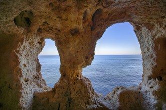 So-called doll's eyes, Algar Seco rock formation, coloured rocks and underground grottos, caves,