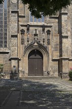 Entrance portal, St Lamberti Church, Hildesheim, Lower Saxony, Germany, Europe