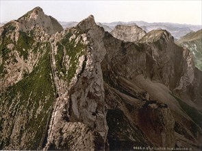 Tomlishorn, I. and Oberland Alps, Pilatus, Switzerland, Historical, digitally restored reproduction