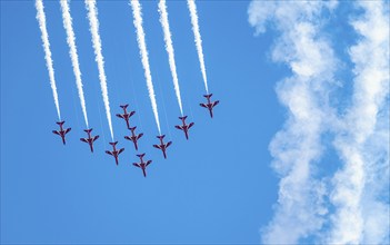 Red Arrows, Royal Air Force Aerobatic Team, Airshow 2024, Teignmouth, Devon, England, United