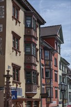 Historic town houses from around 1600 with three-storey bay windows, Hauptstrasse, Rottweil,