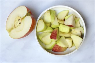 Apple pieces in skin, apple, malus