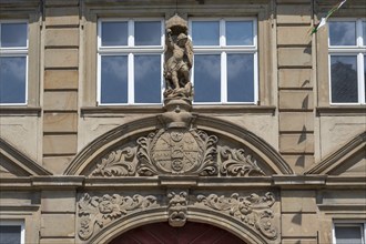 Detail of a late baroque entrance portal from the Probstenhof, Zeil am Main, Lower Franconia,