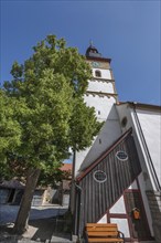 St John's Church in the historic fortified church, Hüttenheim, Lower Franconia, Bavaria, Germany,