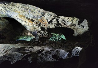 Visitor gallery of the Steinkaulenberg gemstone mines, show mine in Idar-Oberstein,