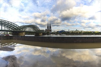 Hohenzollern Bridge, Cologne Cathedral, Central Station and Musical Dome, Cologne, North