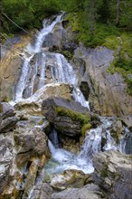 Hintertux Waterfall, Tux Waterfalls, Tuxbach, Hintertux, Zillertal, Tyrol, Austria, Europe