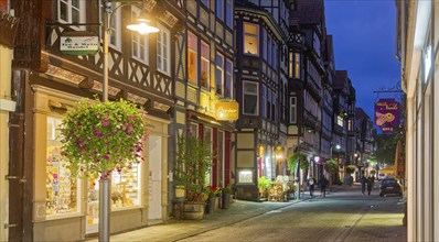 The Lange Straße in the old town centre of Hannoversch Münden with half-timbered houses in the