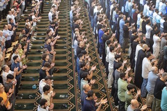 Dearborn, Michigan, Friday prayers at the Islamic Center of America, the largest mosque in North