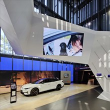 Interior view of the VW Pavilion, Autostadt, Volkswagen AG, Wolfsburg, Lower Saxony, Germany,