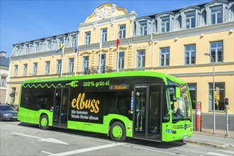 Electric bus in Ystad, Skåne Country, Sweden, Scandinavia, Europe