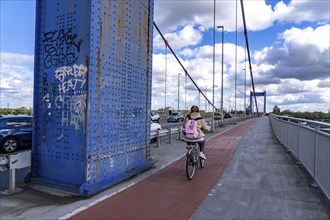 The Friedrich Ebert Bridge over the Rhine between Ruhort and Homberg, Duisburg, North