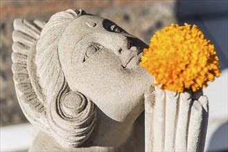 Female temple figure, head, face, woman, calm, Hinduism, relaxation, wellness, female, serenity,