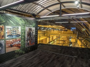 Cruachan hydro-elektric power station, view of machine hall, part of guided tour, lake Loch Awe,