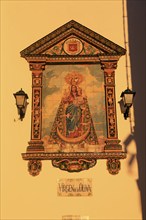 Ceramic tiles image of Virgin de la Oliva, Church of Divino Salvador, Vejer de la Frontera, Cadiz