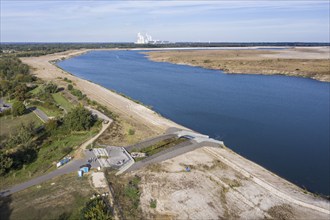 View from the Baltic Sea to the Jänschwalde lignite-fired power plant of LEAG Lausitz Energie