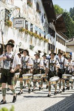 Traditional traditional costume parade, Garmisch-Partenkirchen, Werdenfelser Land, Upper Bavaria,