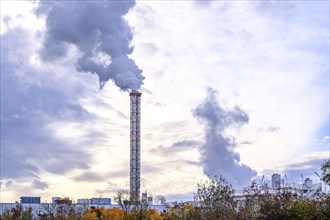 Emission from a chimney of an industrial plant, Papierfabrik Sappi Ehingen GmbH, Ehingen an der