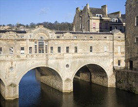 Pulteney Bridge on the River Avon, Bath, England, United Kingdom, Europe