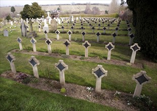 Pre 1940 Naval burial ground cemetery, with many graves and memorials from HMS Ganges, Shotley,