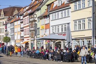 Houses on Cathedral Square View of Andreasstrasse, Erfurt, Thuringia, Germany, Europe