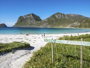 Hauklandstranda, Haukland beach, sandy beach, island Vestvagøy, Lofoten, Norway, Europe