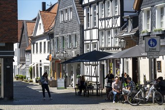 Grafenstraße, old town centre of Essen-Werden, in the south of the city, North Rhine-Westphalia,