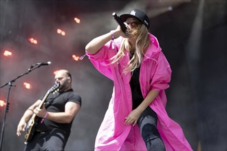 Adenau, Germany, 7 June 2024: Guano Apes with singer Sandra Nasic play at Rock am Ring. The