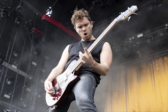 Adenau, Germany, 7 June 2024: Royal Blood (Mike Kerr, vocals, bass) play at Rock am Ring. The