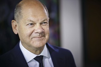 Olaf Scholz (SPD), Federal Chancellor, pictured during a cabinet meeting in the Federal Chancellery