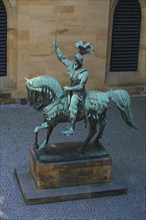 Equestrian statue of Count Eberhard im Bart, Eberhard I, Duke, bronze statue, art in public space,